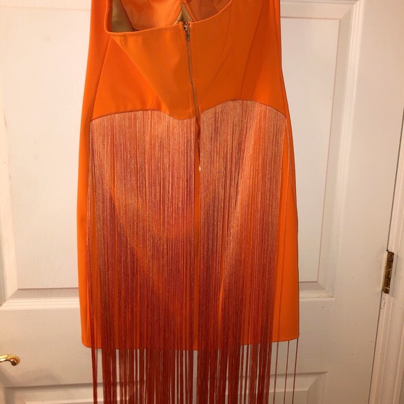 Orange Fringe Dress - Picture 2 of 3